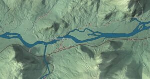 Close-up of the Gilead, Maine aerial map