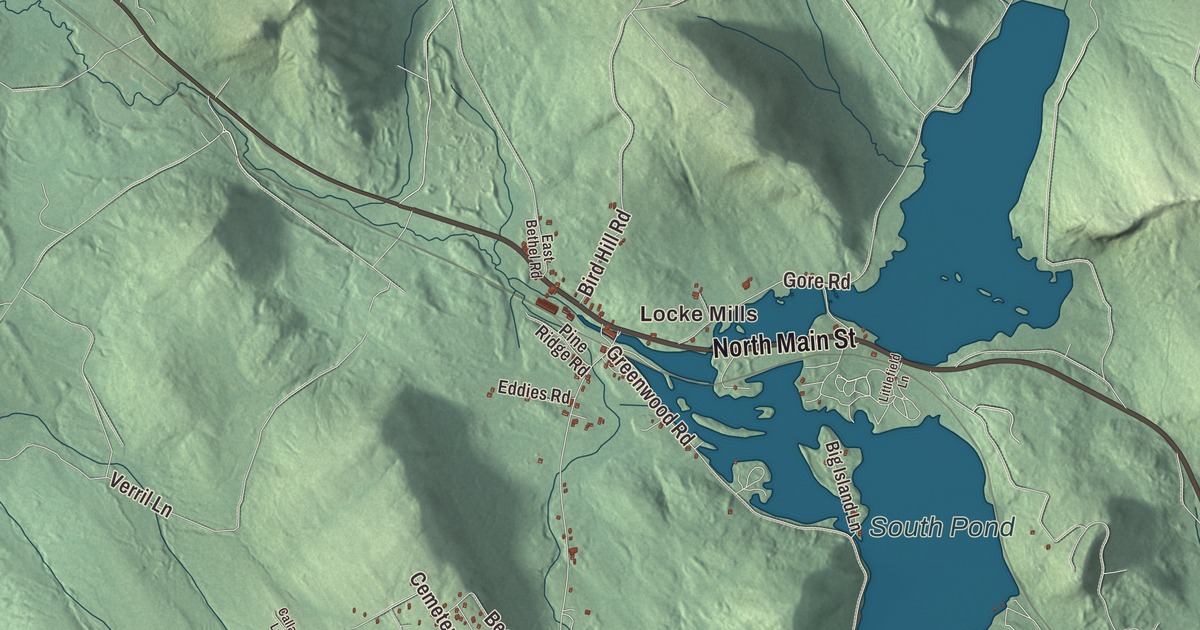 Map of Greenwood, Maine