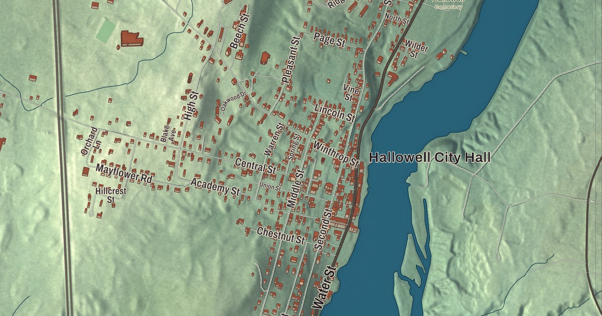 Map of Hallowell, Maine