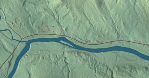 Close-up of the Hanover, Maine aerial map