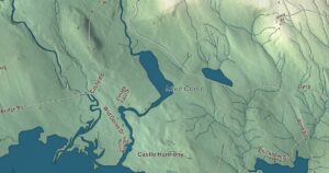 Close-up of the Harmony, Maine aerial map