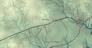Close-up of the Harrington, Maine aerial map