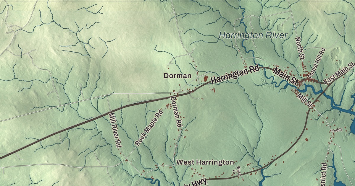 Map of Harrington, Maine