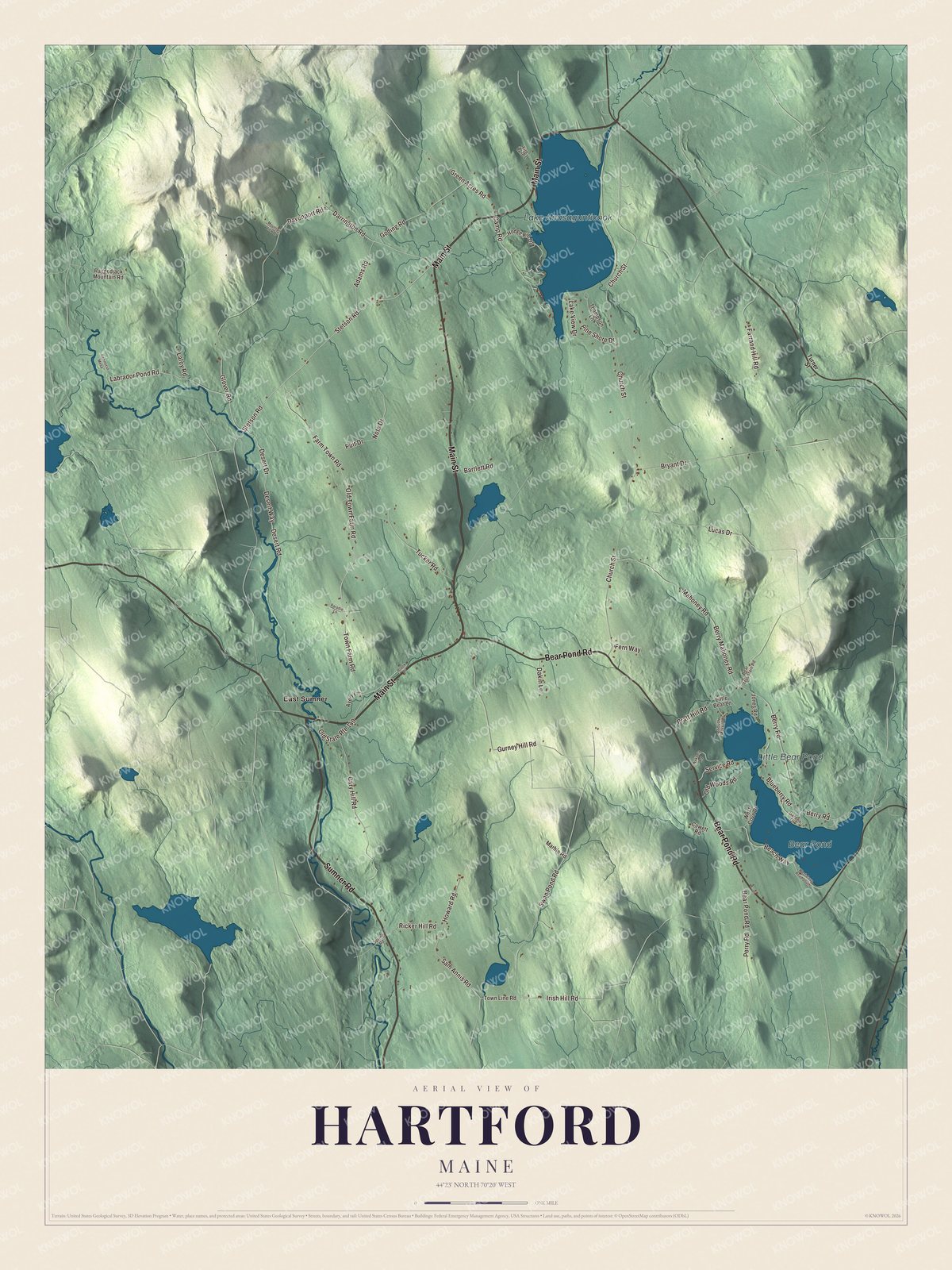 Protected watermarked complete map of Hartford, Maine