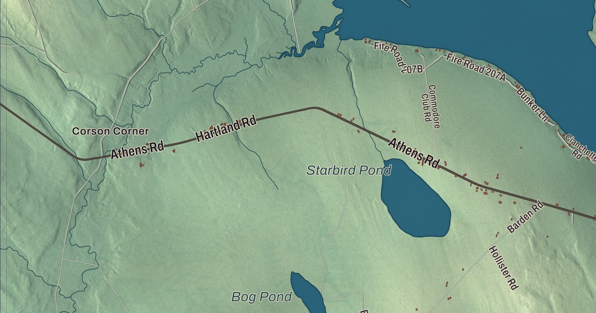 Map of Hartland, Maine
