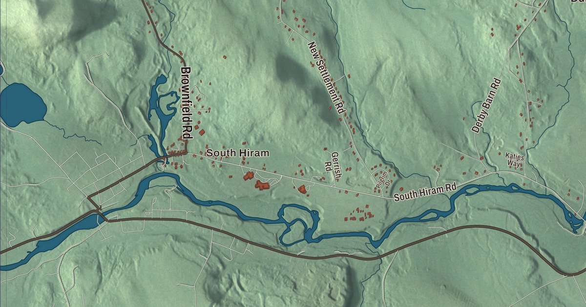 Map of Hiram, Maine