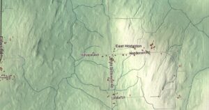 Close-up of the Hodgdon, Maine aerial map