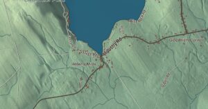 Close-up of the Industry, Maine aerial map