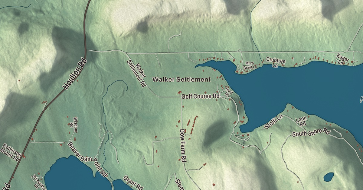 Map of Island Falls, Maine