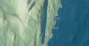 Close-up of the Isle au Haut, Maine aerial map