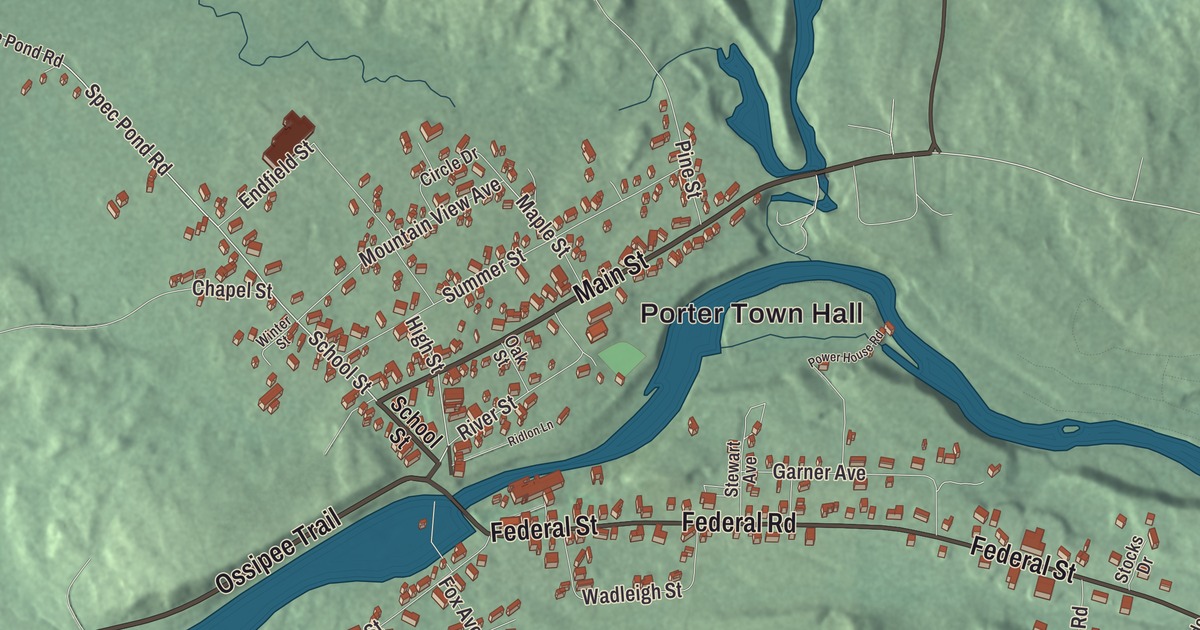 Map of Kezar Falls, Maine