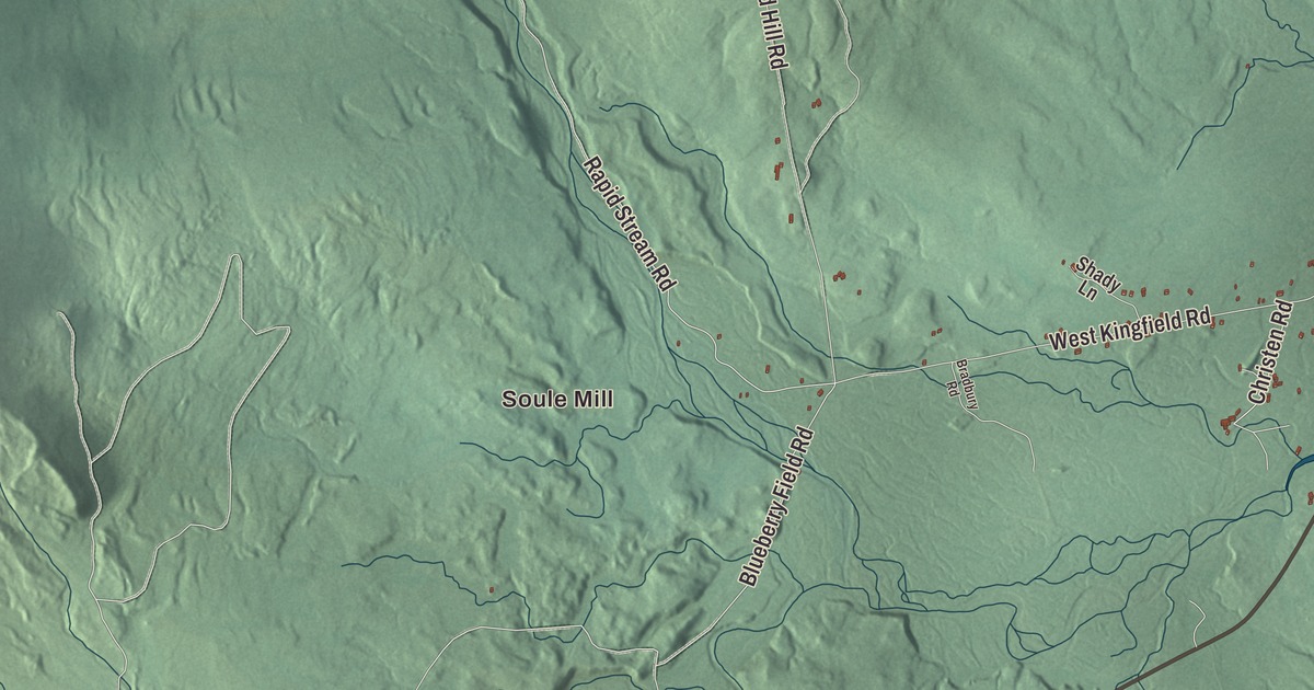 Map of Kingfield, Maine