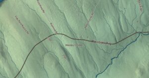 Close-up of the Kingsbury, Maine aerial map