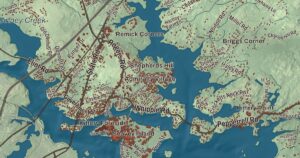 Close-up of the Kittery, Maine aerial map