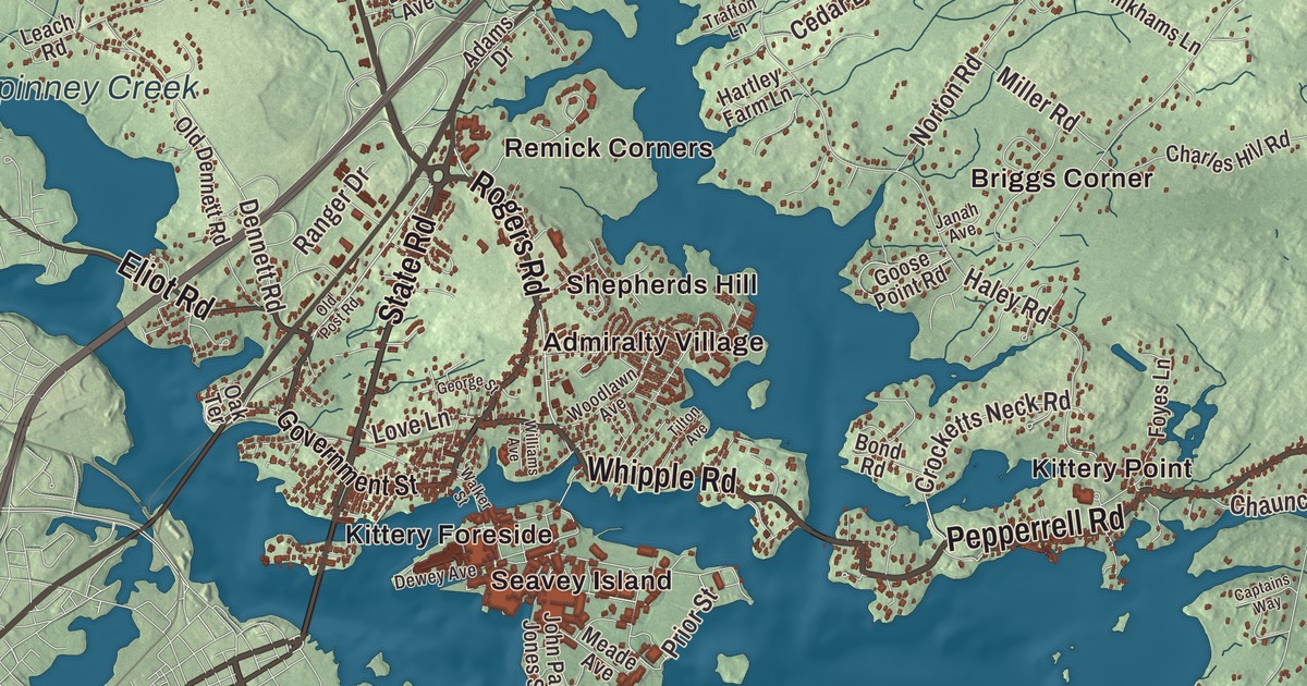 Map of Kittery, Maine
