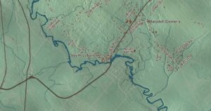 Close-up of the Lebanon, Maine aerial map