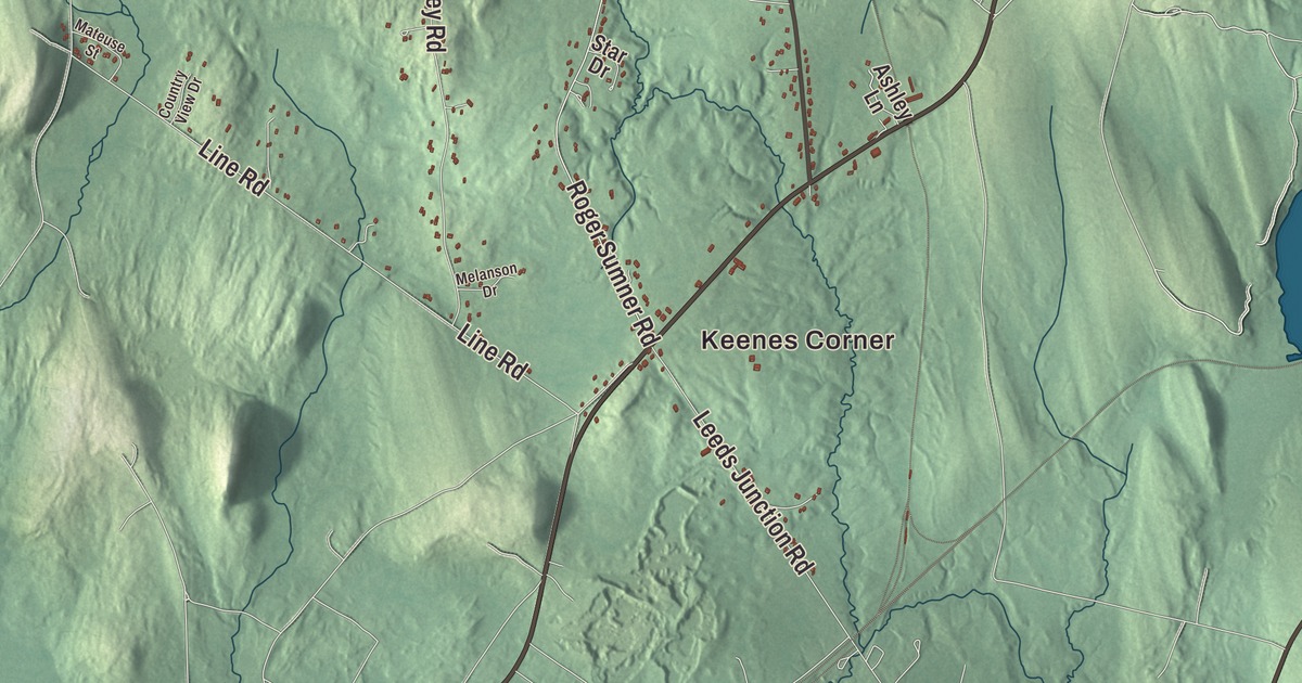 Map of Leeds, Maine