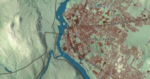 Close-up of the Lewiston, Maine aerial map