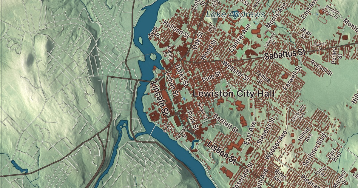 Map of Lewiston, Maine