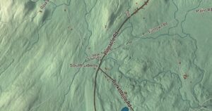 Close-up of the Liberty, Maine aerial map