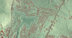 Close-up of the Lisbon Falls, Maine aerial map