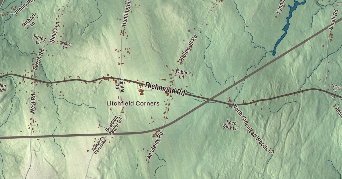Map of Litchfield, Maine