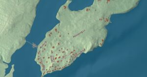 Close-up of the Littlejohn Island, Maine aerial map