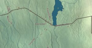 Close-up of the Lowell, Maine aerial map