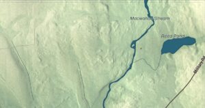 Close-up of the Macwahoc, Maine aerial map