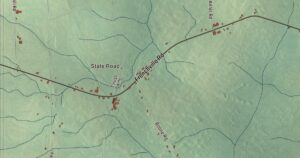 Close-up of the Mapleton, Maine aerial map