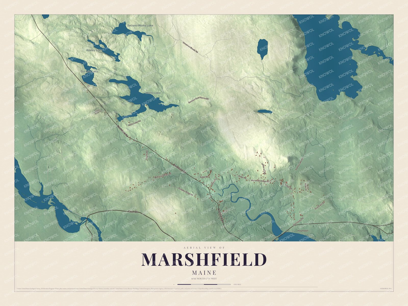 Protected watermarked complete map of Marshfield, Maine