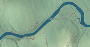 Close-up of the Maxfield, Maine aerial map