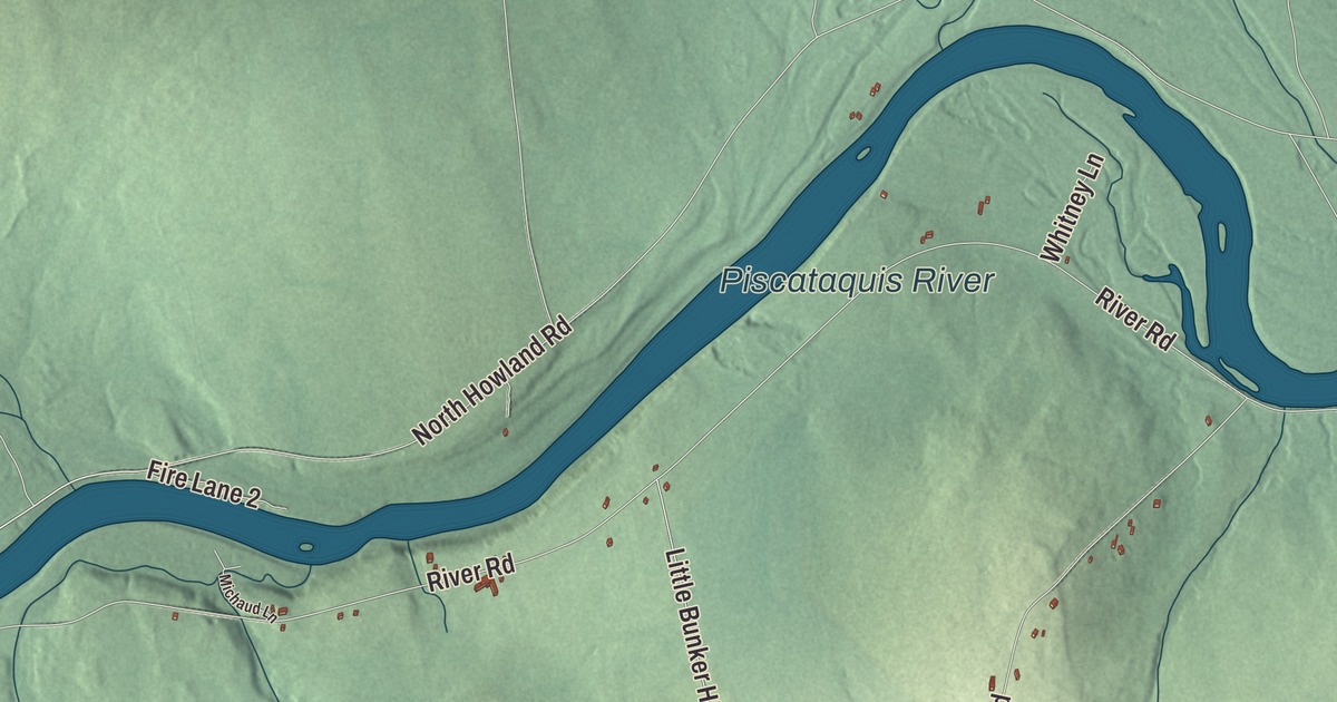 Map of Maxfield, Maine