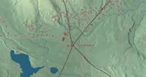 Close-up of the Mechanic Falls, Maine aerial map