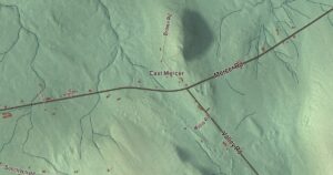 Close-up of the Mercer, Maine aerial map