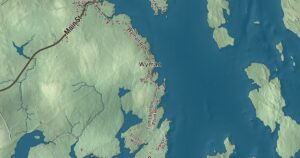 Close-up of the Milbridge, Maine aerial map