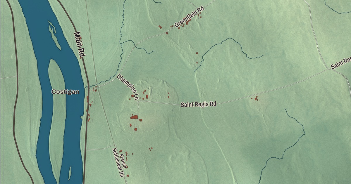 Map of Milford, Maine