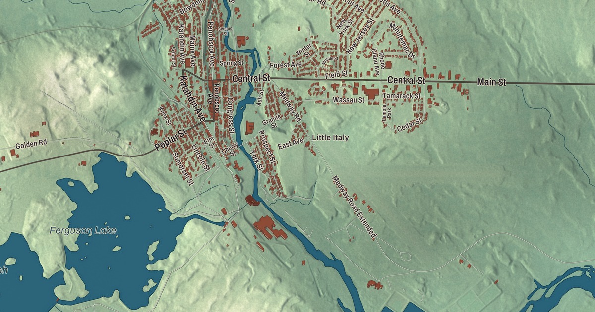 Map of Millinocket, Maine