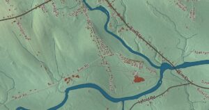 Close-up of the Milo, Maine aerial map