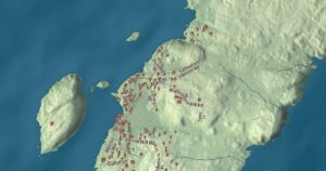 Close-up of the Monhegan, Maine aerial map
