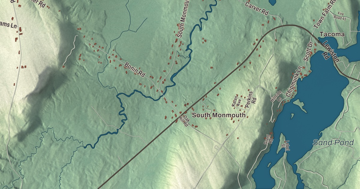 Map of Monmouth, Maine
