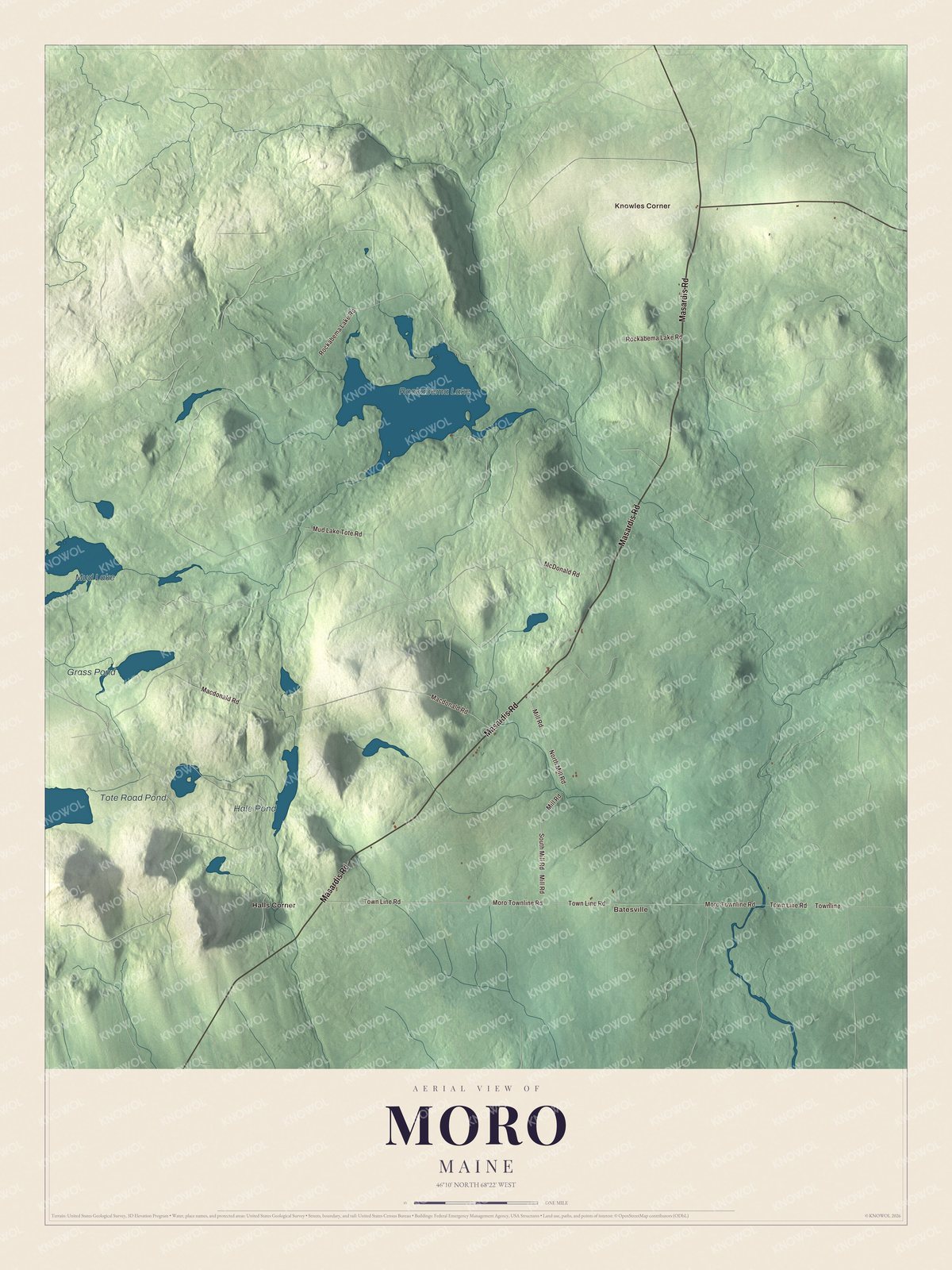 Protected watermarked complete map of Moro, Maine