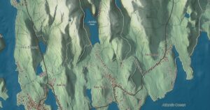 Close-up of the Mount Desert, Maine aerial map