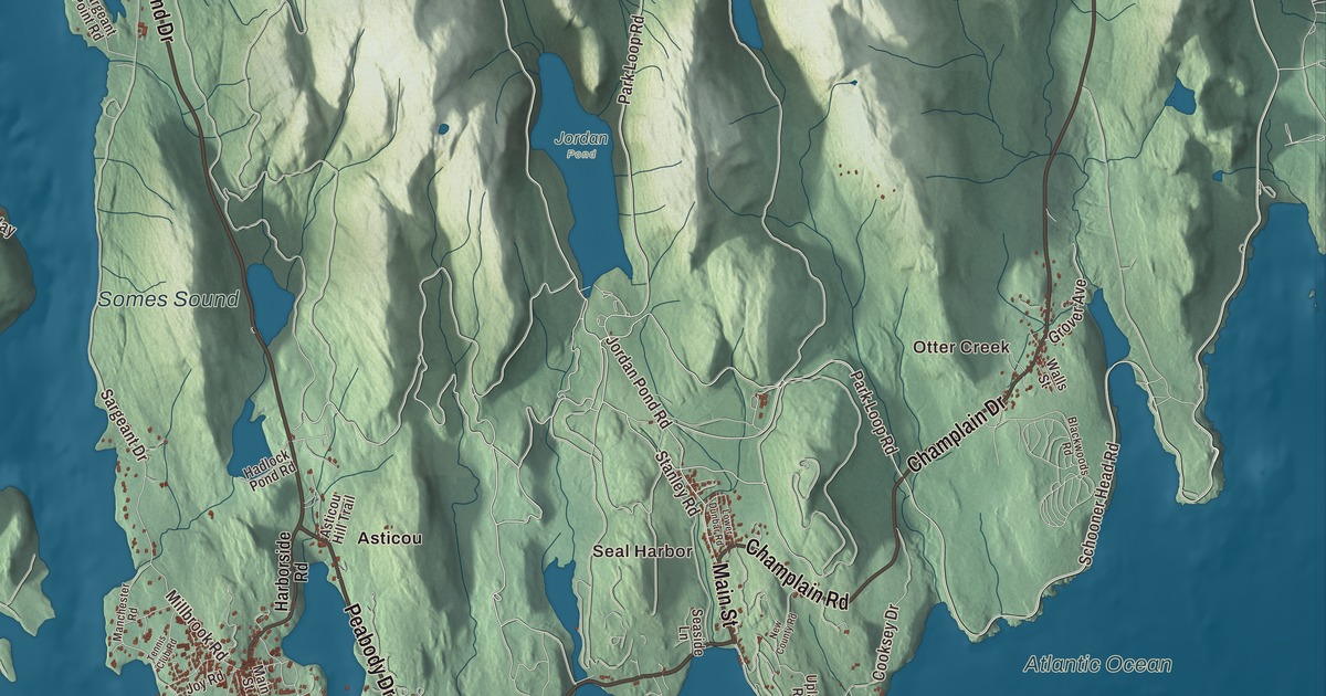 Map of Mount Desert, Maine