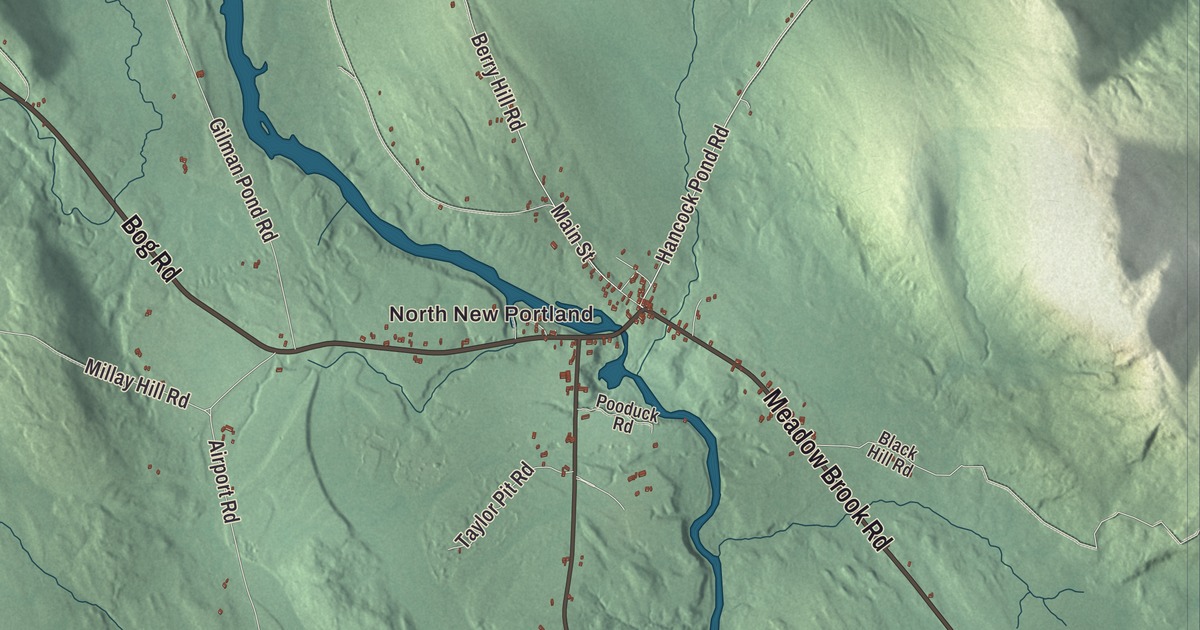 Map of New Portland, Maine