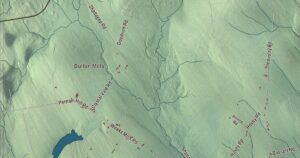 Close-up of the New Sharon, Maine aerial map