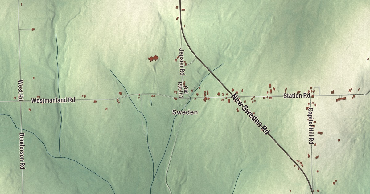 Map of New Sweden, Maine