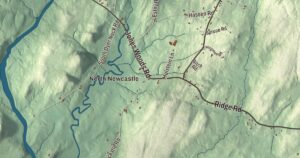 Close-up of the Newcastle, Maine aerial map