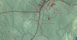 Close-up of the North Berwick, Maine aerial map