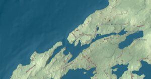 Close-up of the North Haven, Maine aerial map
